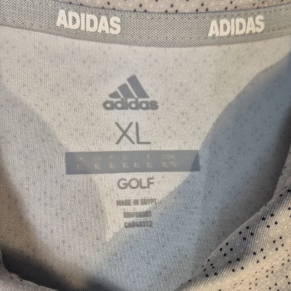 Adidas Golf DryFit Short Sleeve Polo Shirt with Geometric Pattern - Picture 2 of 16